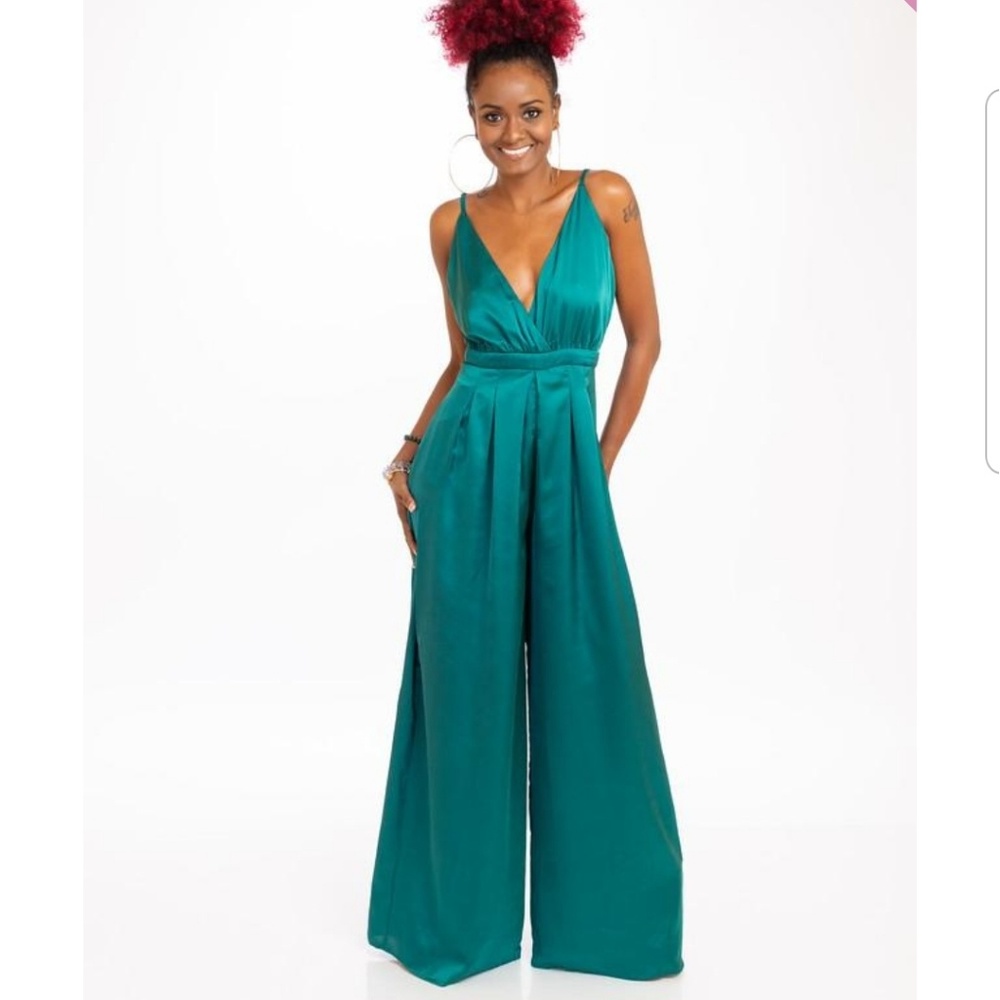 Emarld green || Wide leg jumpsuit